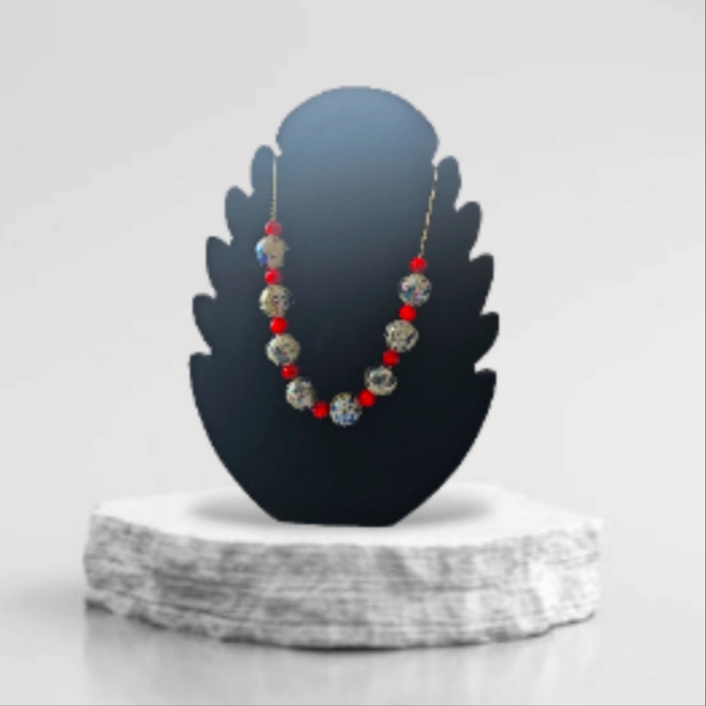 Vintage One of a Kind Southwest Style Multi-Color Beaded Necklace.